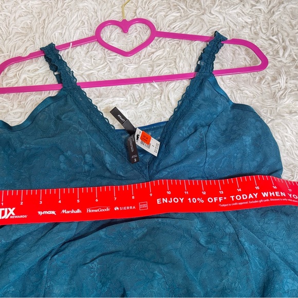 NWT Torrid Aria Lace Fit And Flare Babydoll - Dark Turquoise - Picture 7 of 8